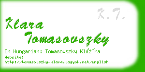 klara tomasovszky business card